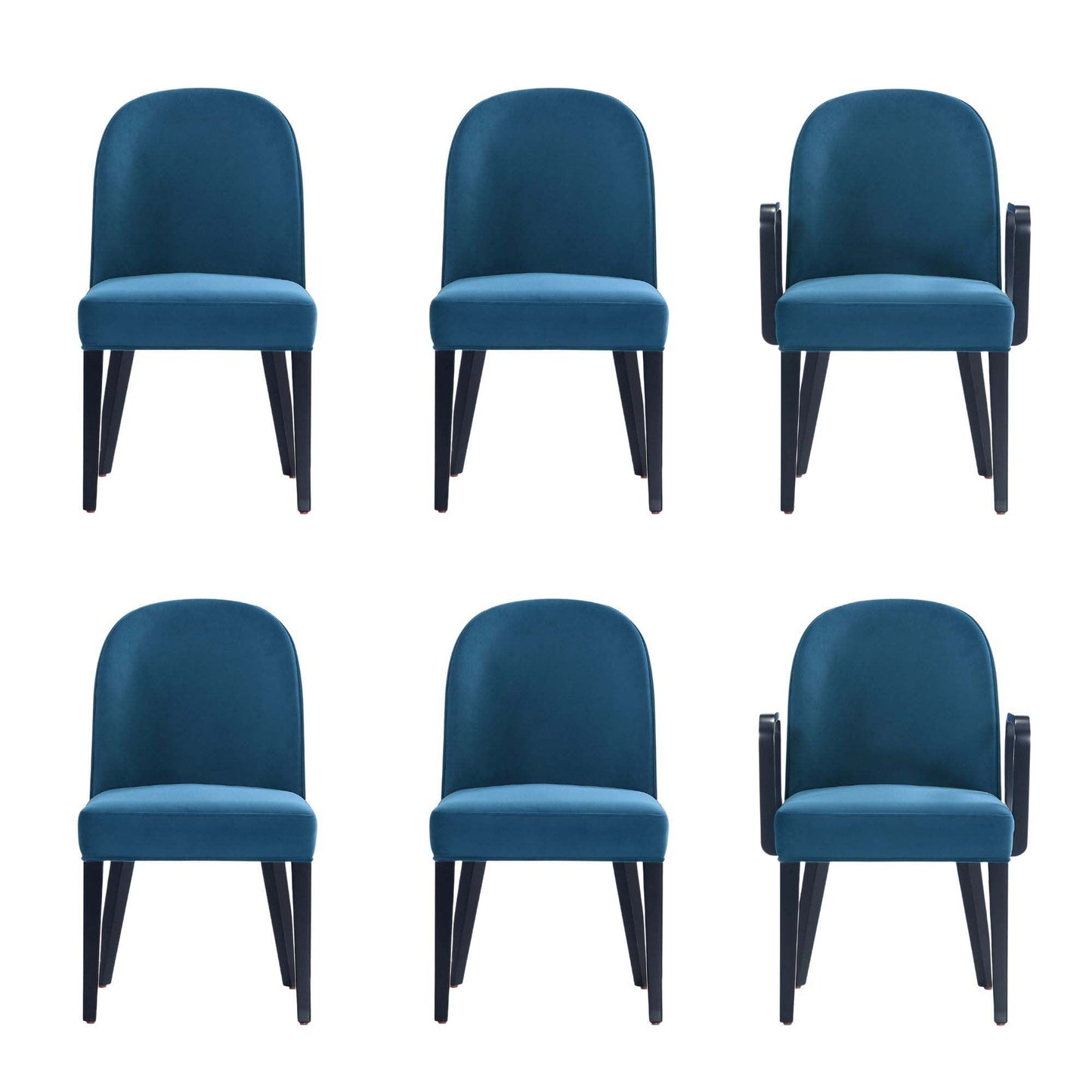 Manhattan Comfort 6-Piece Hillman Dining Chair and Arm Chair