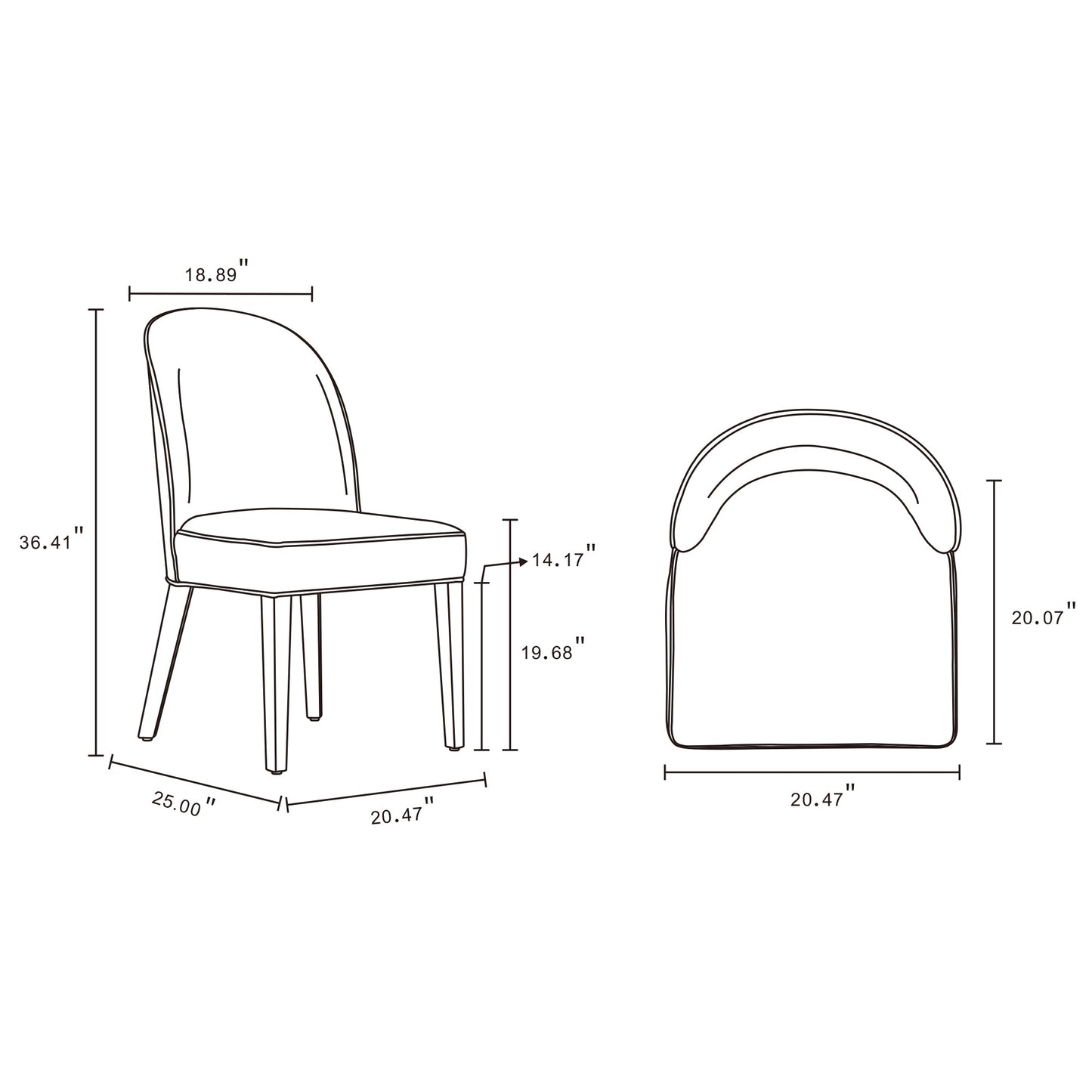 Manhattan Comfort 6-Piece Hillman Dining Chair and Arm Chair