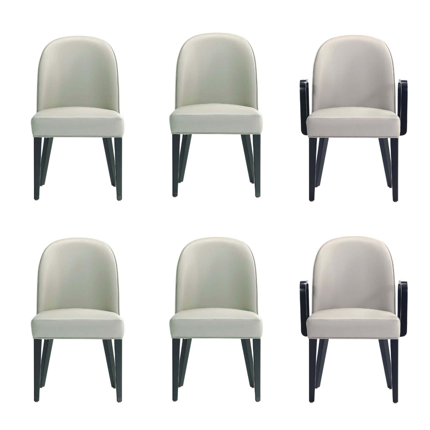 Manhattan Comfort 6-Piece Hillman Dining Chair and Arm Chair