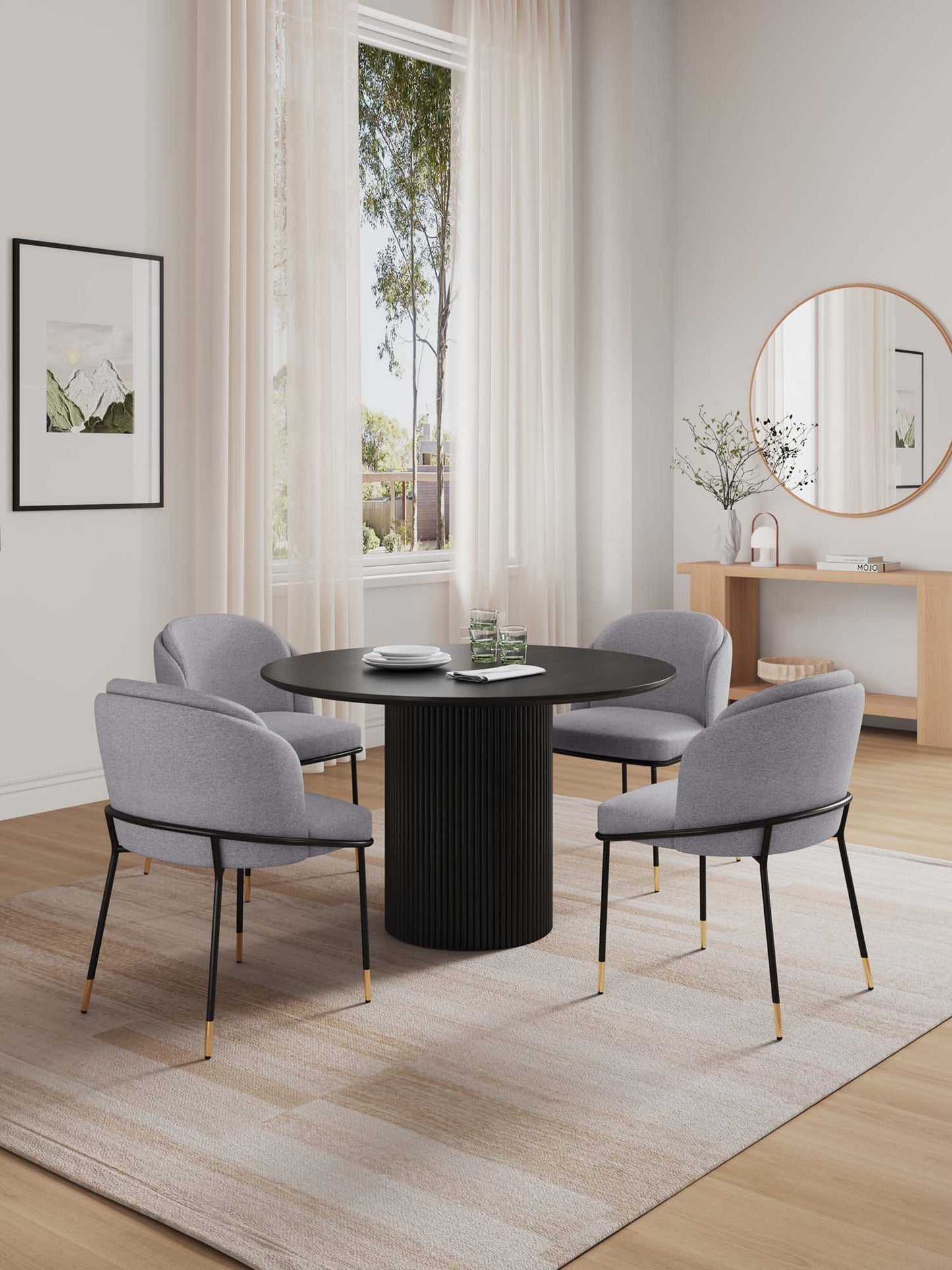 Manhattan Comfort 5-Piece Flor and Hathaway Dining