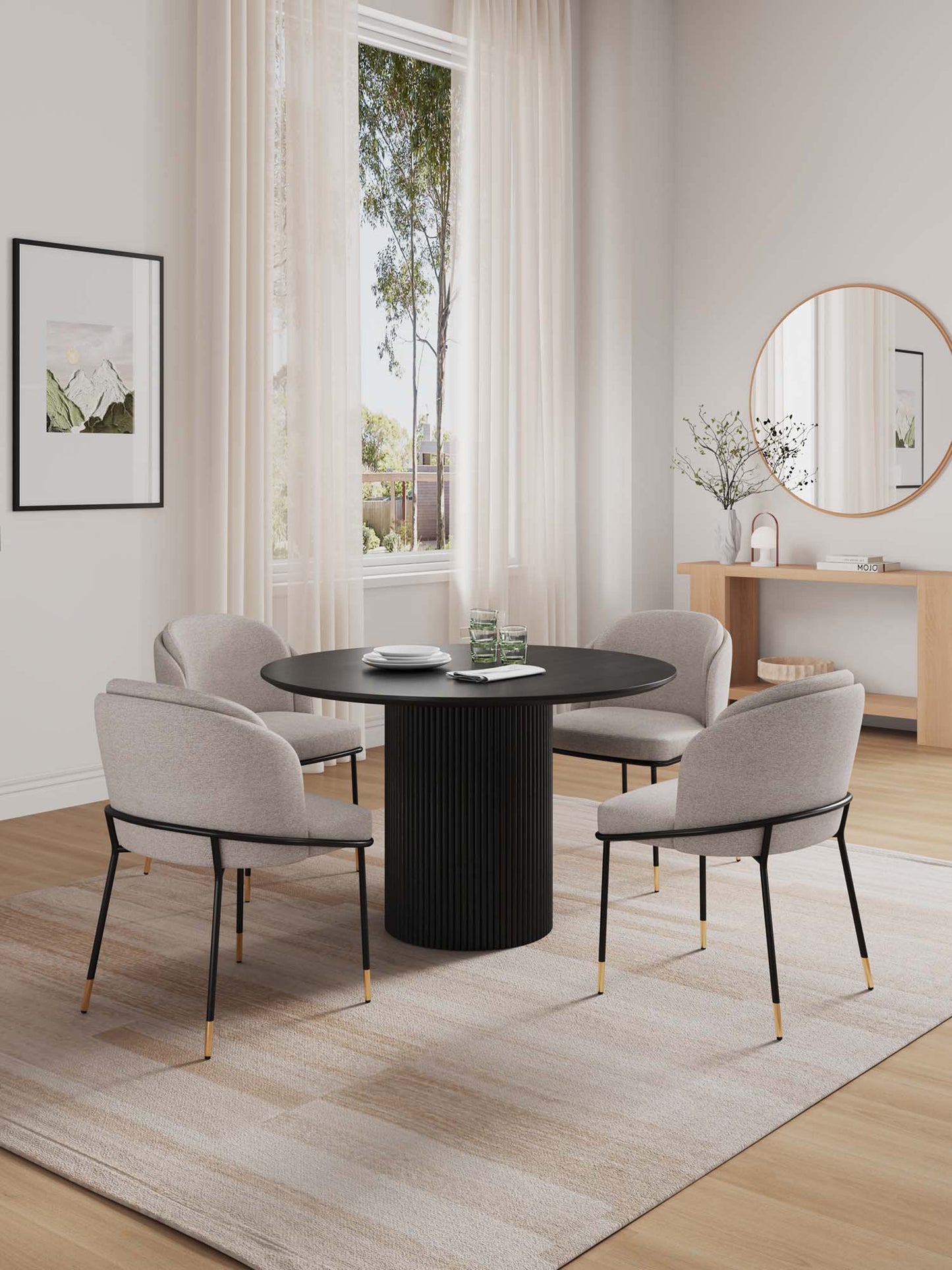 Manhattan Comfort 5-Piece Flor and Hathaway Dining