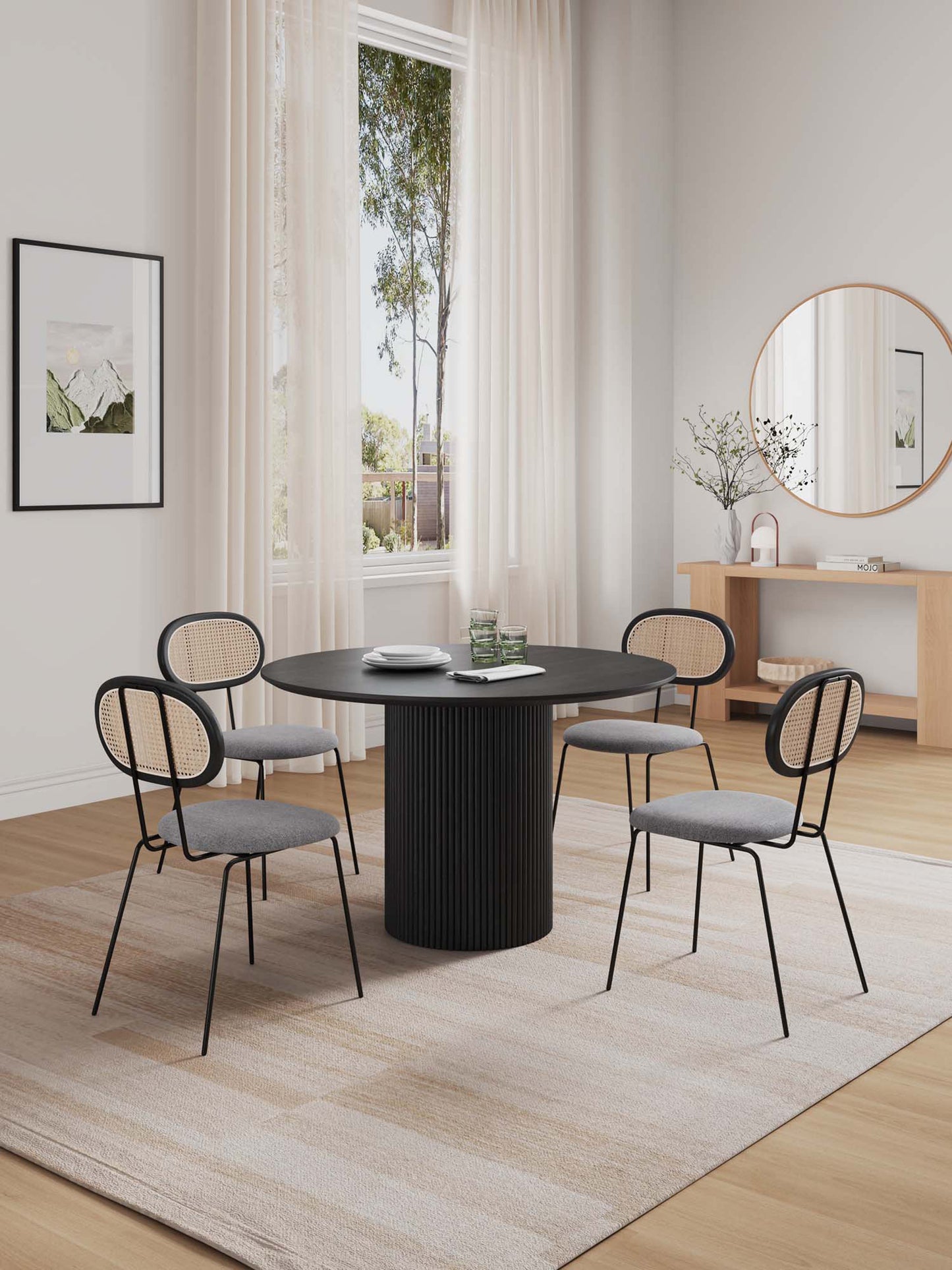 Manhattan Comfort 5-Piece Jardin and Hathaway Dining