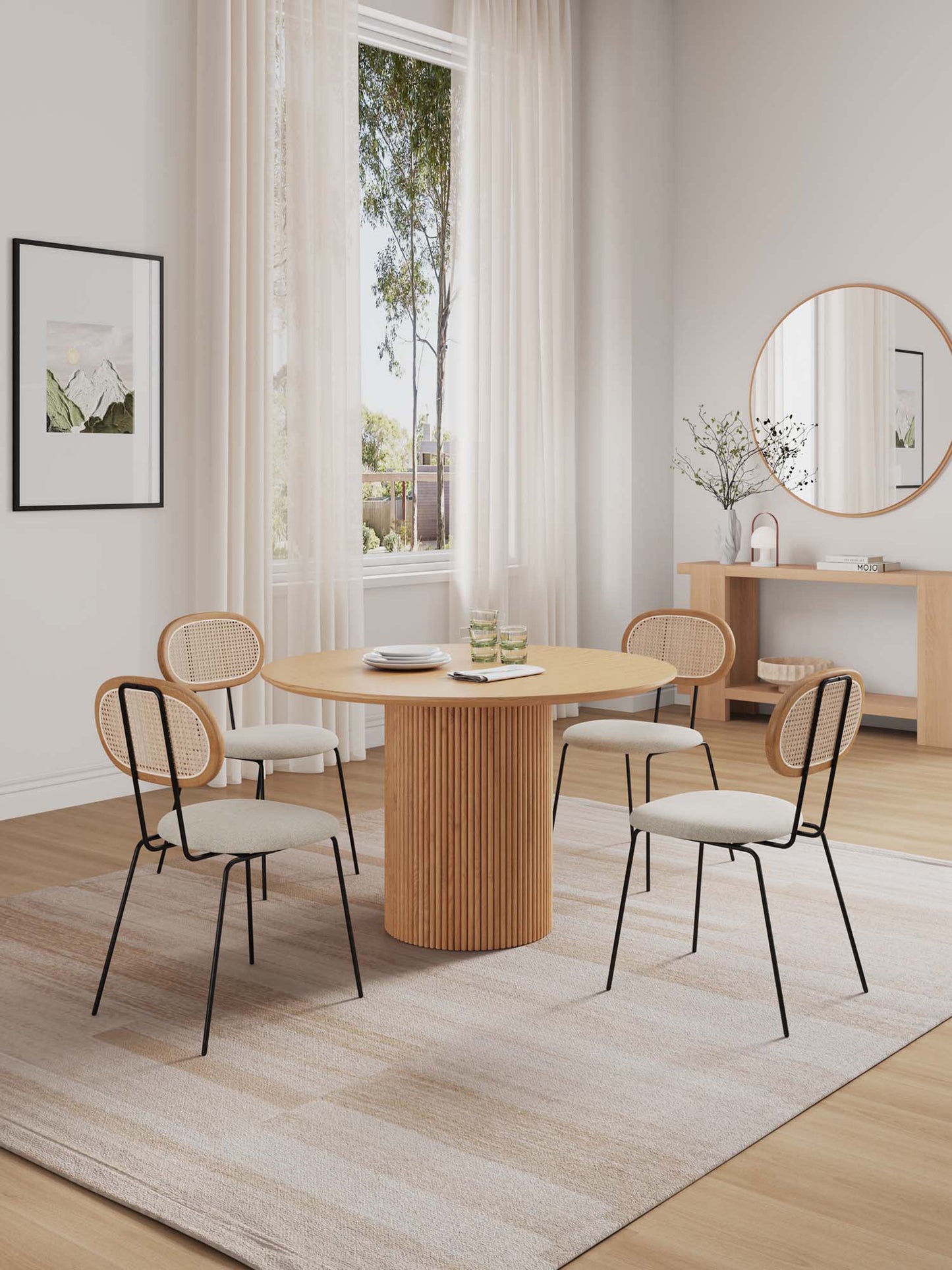 Manhattan Comfort 5-Piece Jardin and Hathaway Dining