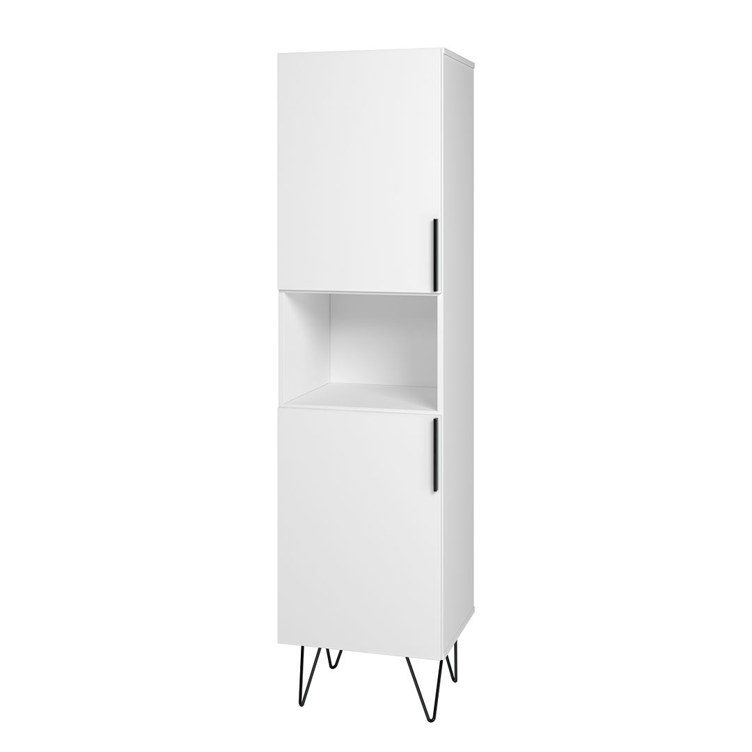 Manhattan Comfort Beekman 17.51 Narrow Bookcase Cabinet with 5 Shelves