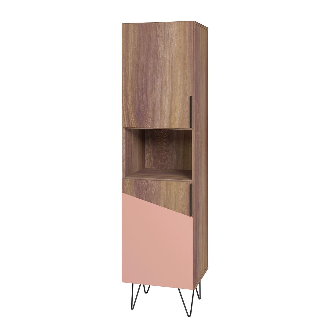 Manhattan Comfort Beekman 17.51 Narrow Bookcase Cabinet with 5 Shelves