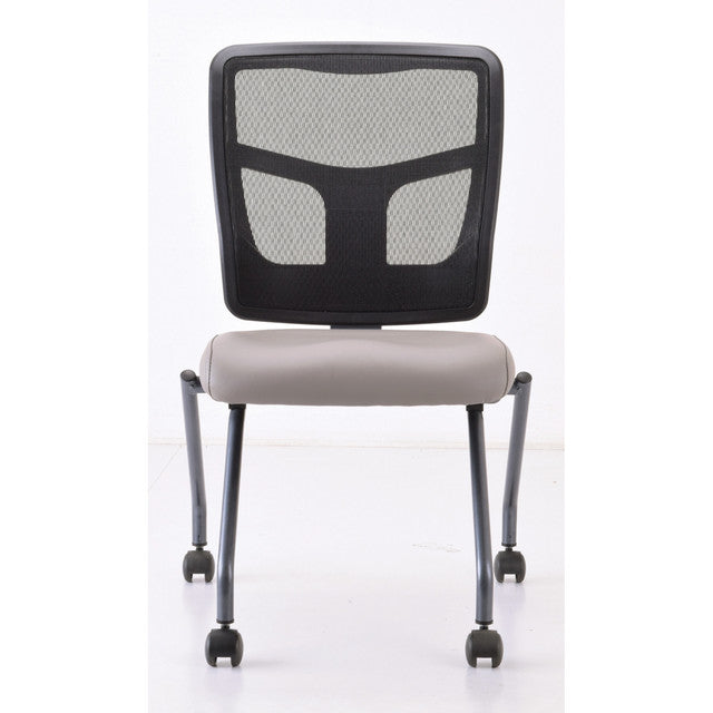 OfficeSource CoolMesh Collection Armless Nesting Chair with Titanium Gray Frame