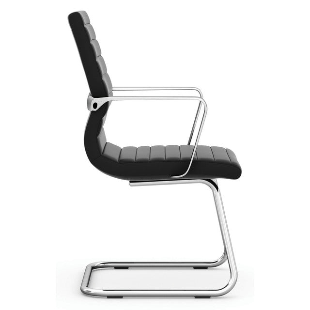 OfficeSource Tre Collection Executive Guest Sled Base Chair with Chrome Frame