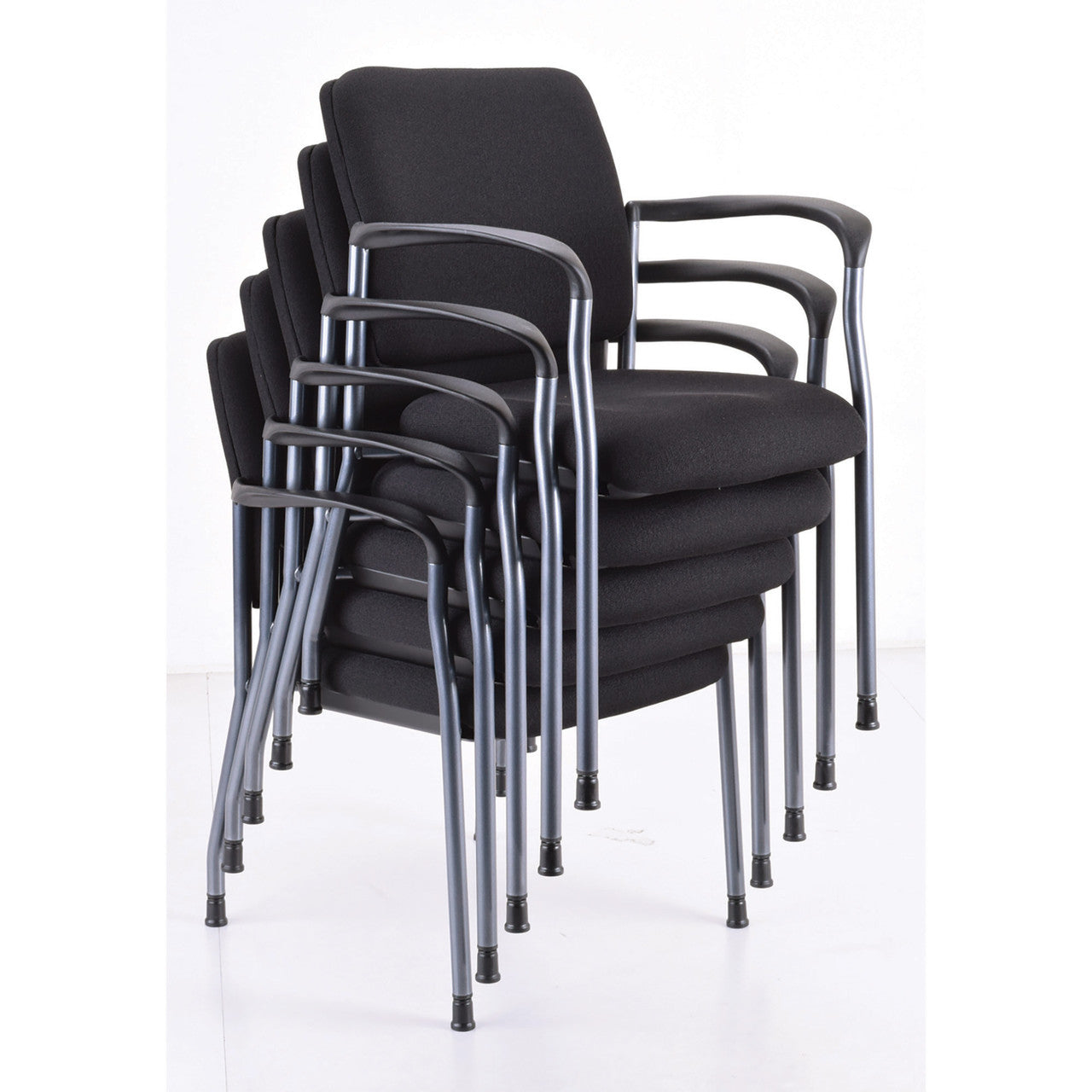 OfficeSource | Advanced Collection | Guest Chair with Arms and Titanium Gray Frame