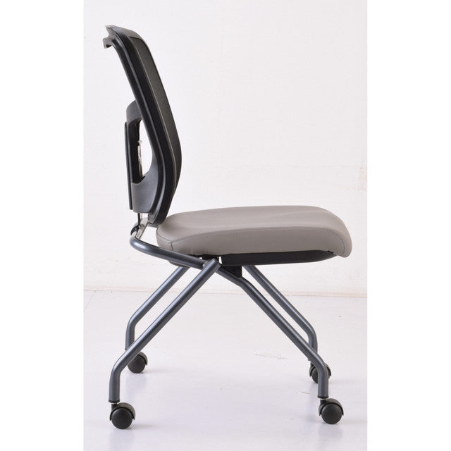 OfficeSource CoolMesh Collection Armless Nesting Chair with Titanium Gray Frame