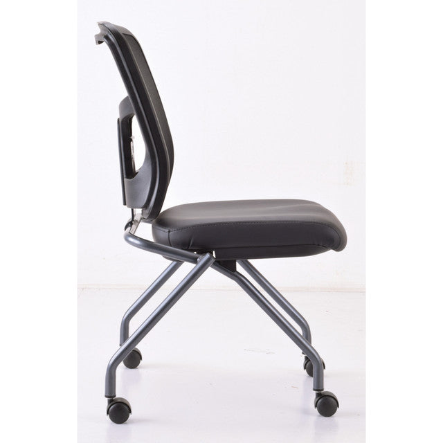OfficeSource CoolMesh Collection Armless Nesting Chair with Titanium Gray Frame