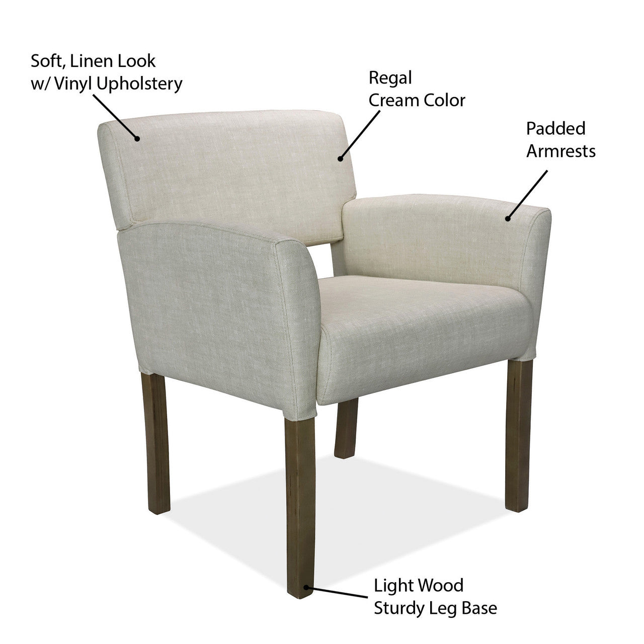 OfficeSource Adley Collection Guest Chair with Light Wood Legs