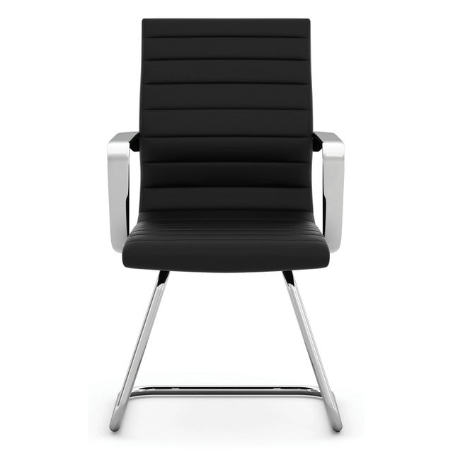OfficeSource Tre Collection Executive Guest Sled Base Chair with Chrome Frame