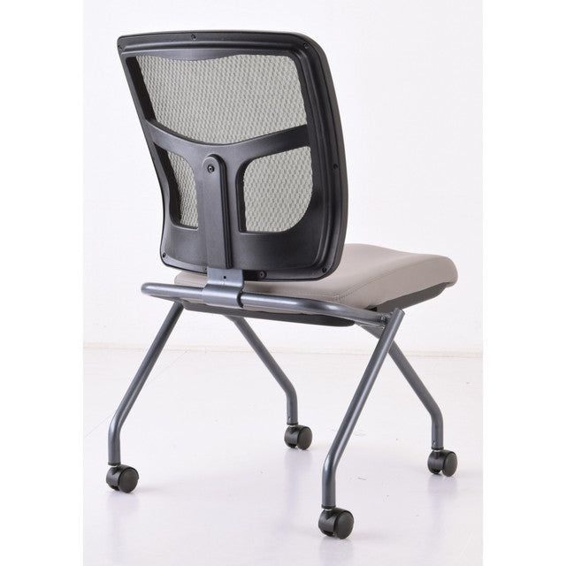 OfficeSource CoolMesh Collection Armless Nesting Chair with Titanium Gray Frame