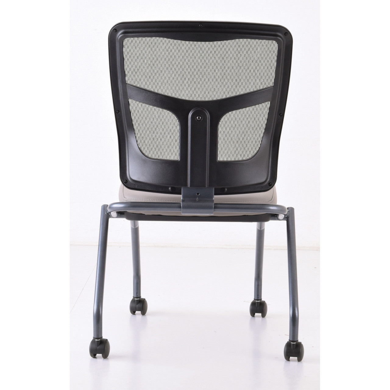 OfficeSource CoolMesh Collection Armless Nesting Chair with Titanium Gray Frame