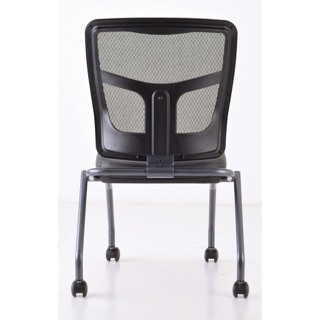 OfficeSource CoolMesh Collection Armless Nesting Chair with Titanium Gray Frame