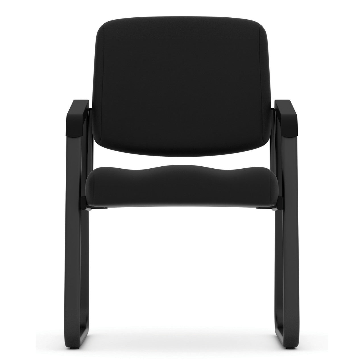 OfficeSource | Value Collection | Sled Base Guest Chair with Antimicrobial Vinyl Upholstery and Black Frame