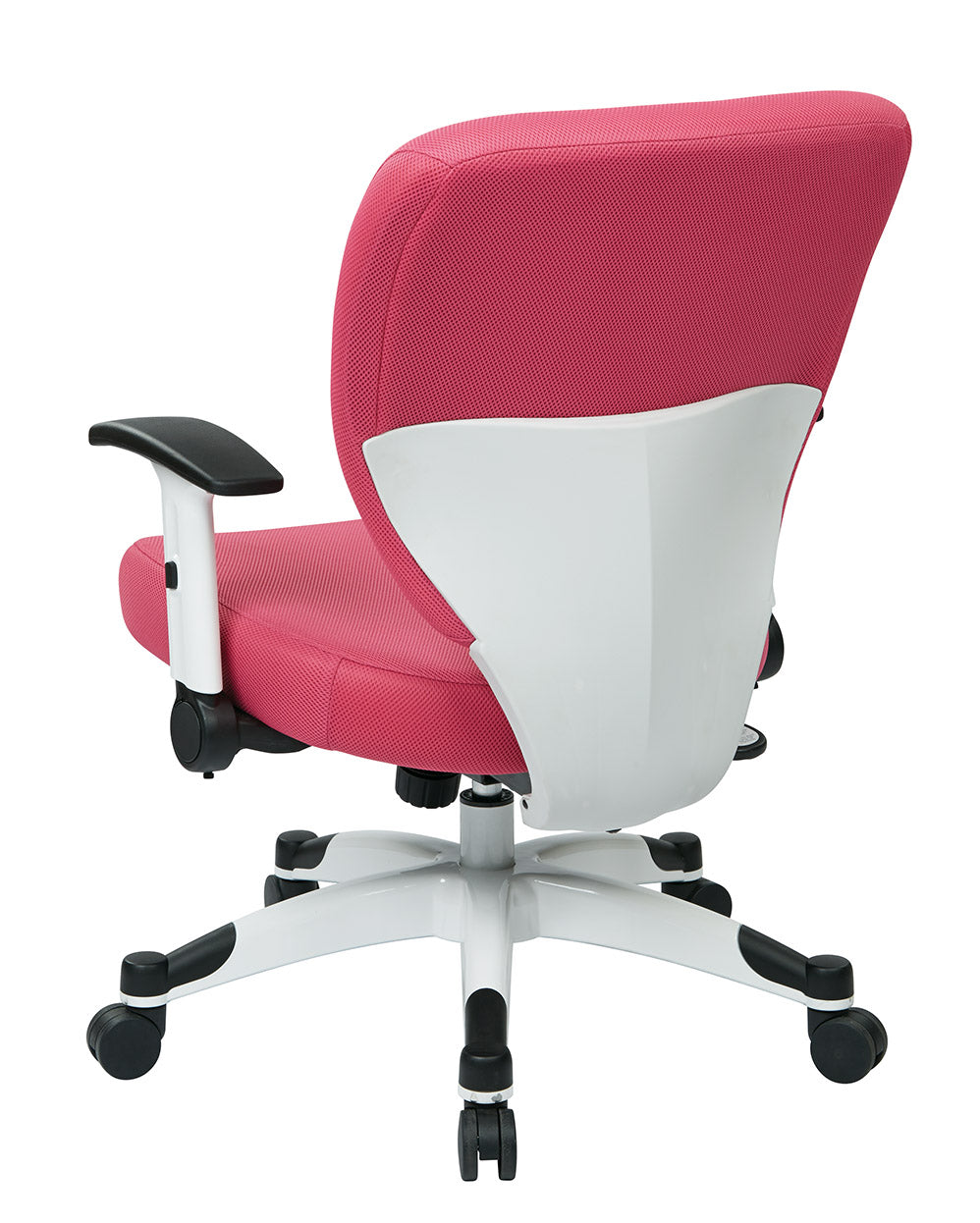 White Frame Finish Manager’s Chair with Padded Mesh Seat and Back, Height
Adjustable Flip Arms and Coated Nylon Base