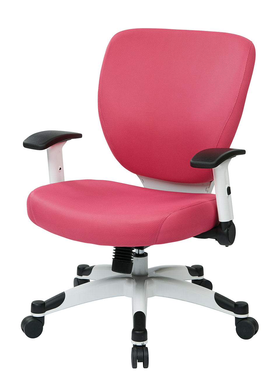 White Frame Finish Manager’s Chair with Padded Mesh Seat and Back, Height
Adjustable Flip Arms and Coated Nylon Base