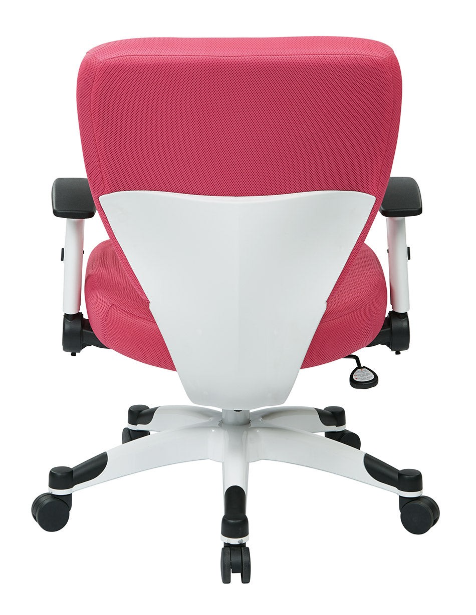 White Frame Finish Manager’s Chair with Padded Mesh Seat and Back, Height
Adjustable Flip Arms and Coated Nylon Base