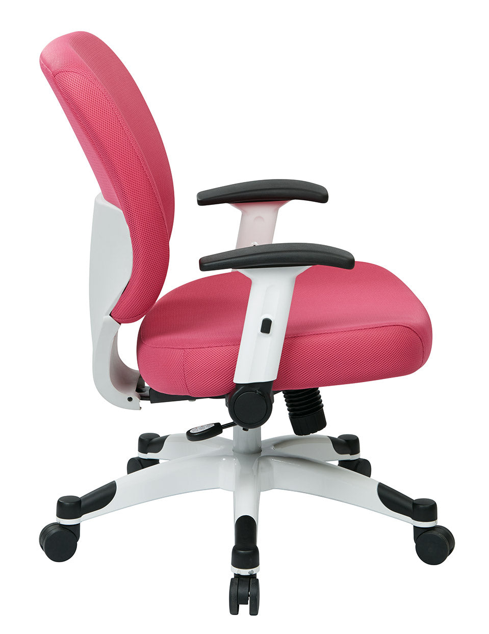 White Frame Finish Manager’s Chair with Padded Mesh Seat and Back, Height
Adjustable Flip Arms and Coated Nylon Base