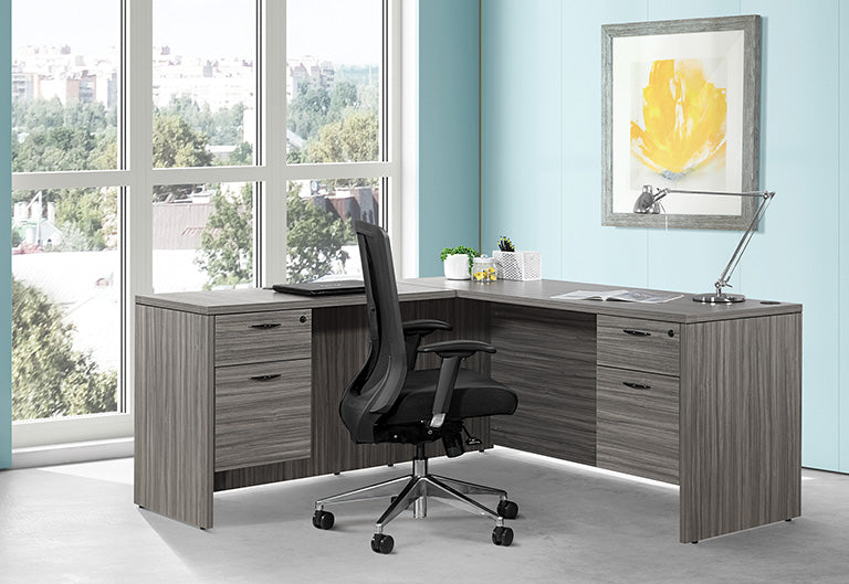 High Back Black Vertical Mesh Chair with Black Fabric Seat, Height
Adjustable Arms, Seat Slider, and Angled Chrome Base