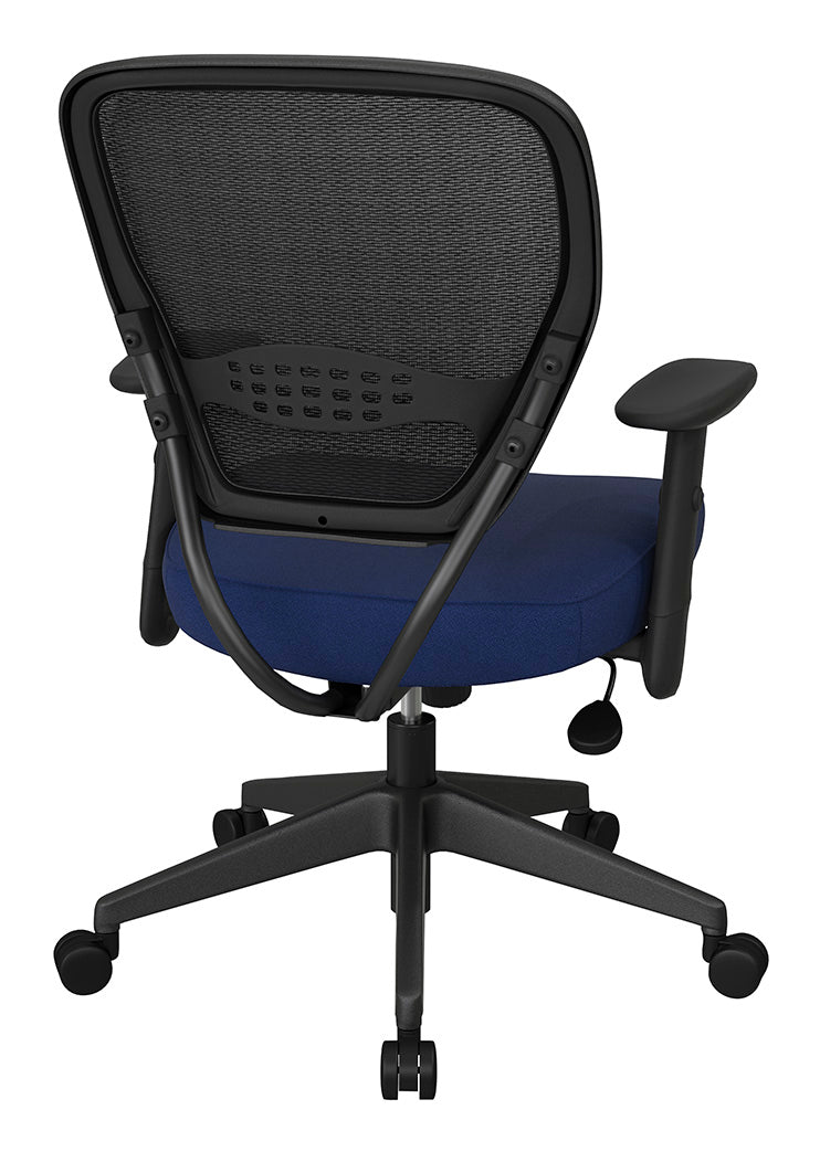 Professional Air Grid® Back Manager’s Chair with Custom Fabric Seat,
Adjustable Arms and Angled Nylon Base
