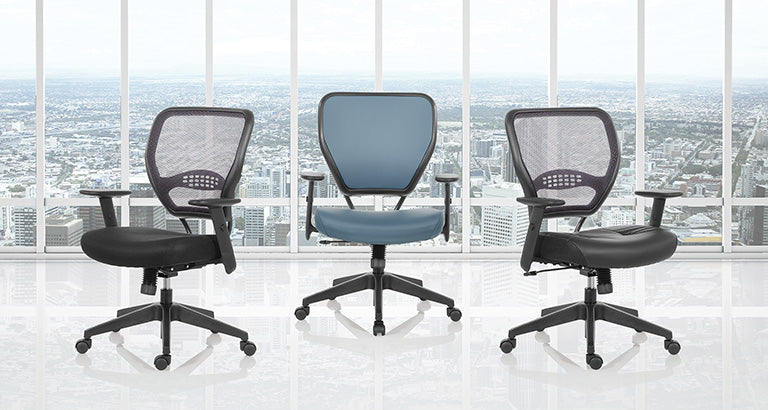 Air Grid® Back and Black Mesh Seat, Adjustable Angled Arms and Angled Nylon
Base