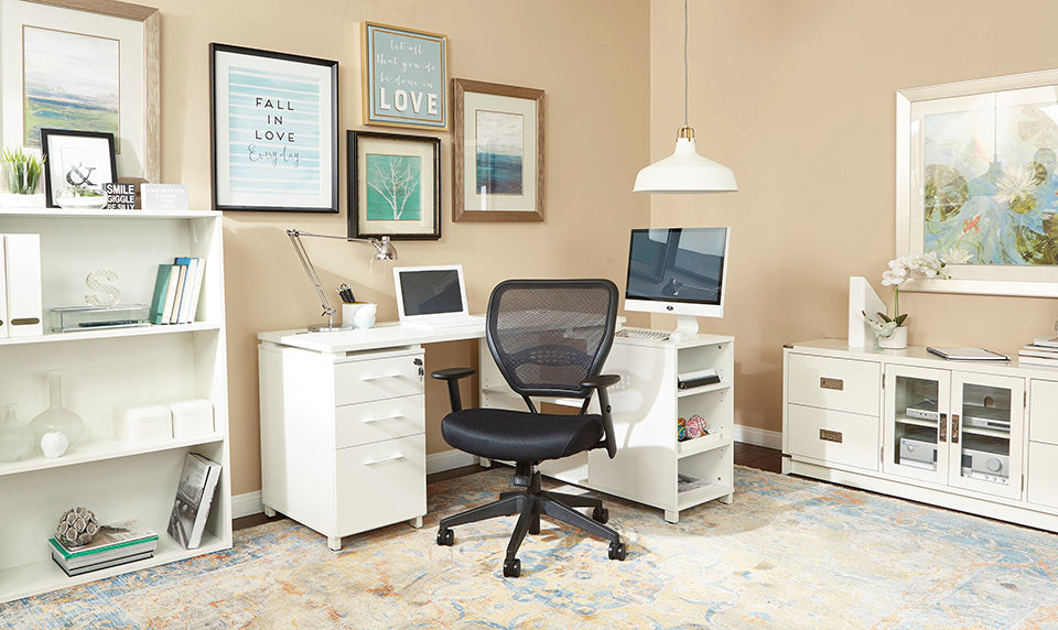 Air Grid® Back and Black Mesh Seat, Adjustable Angled Arms and Angled Nylon
Base