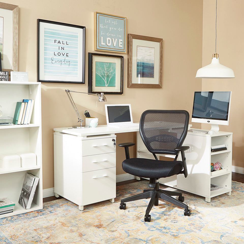 Air Grid® Back and Black Mesh Seat, Adjustable Angled Arms and Angled Nylon
Base
