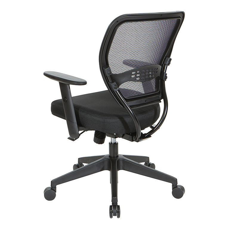 Dark Air Grid® Back Task Chair with Memory Foam Black Mesh Seat,
Adjustable Angled Arms and Angled Nylon Base. 24/7 High Intensity Use Chair.