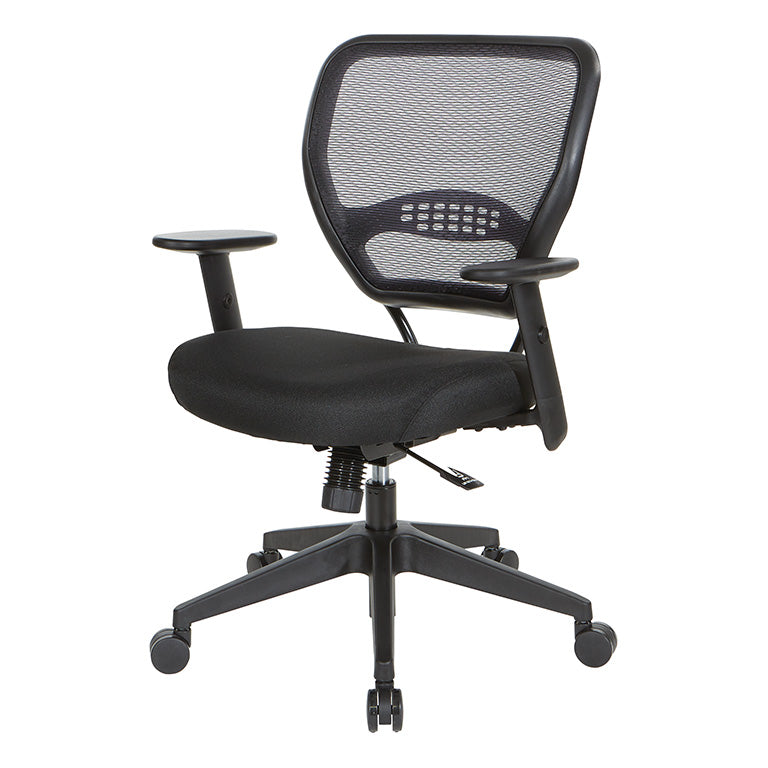 Dark Air Grid® Back Task Chair with Memory Foam Black Mesh Seat,
Adjustable Angled Arms and Angled Nylon Base. 24/7 High Intensity Use Chair.
