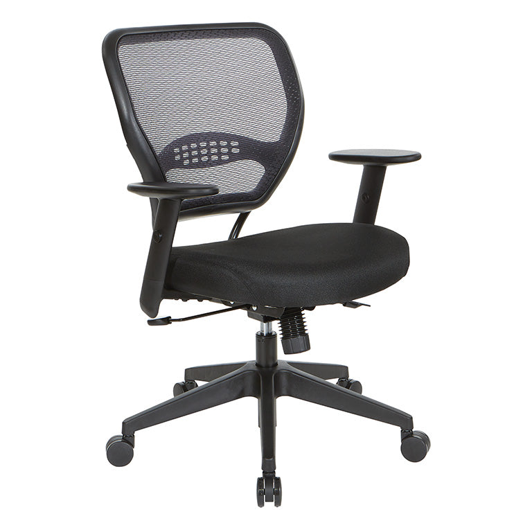 Dark Air Grid® Back Task Chair with Memory Foam Black Mesh Seat,
Adjustable Angled Arms and Angled Nylon Base. 24/7 High Intensity Use Chair.