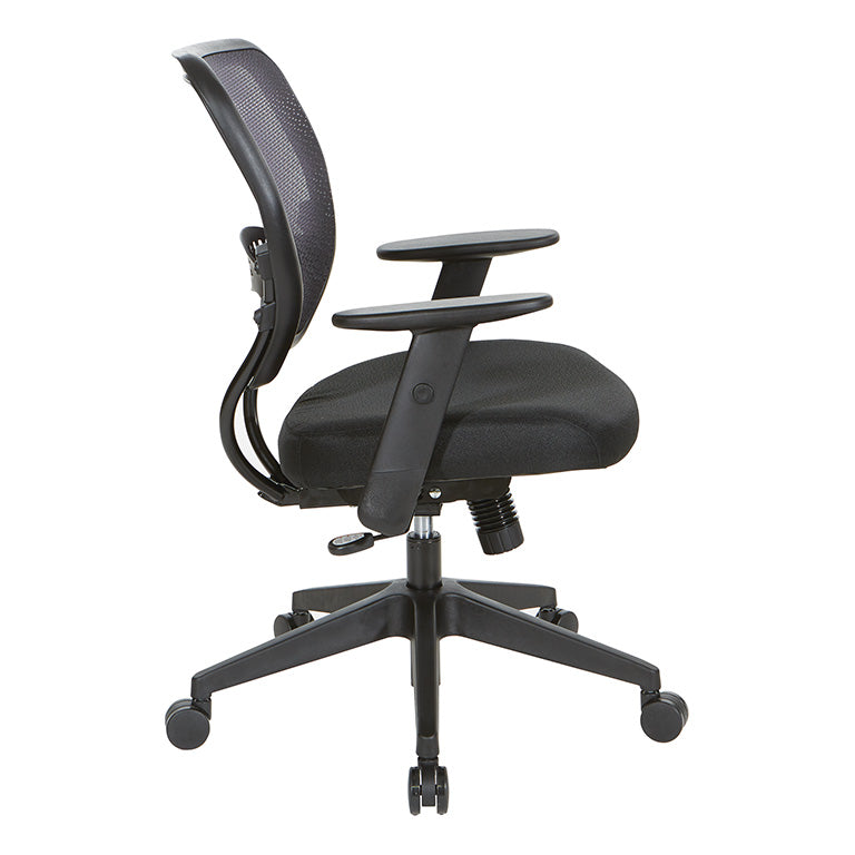 Dark Air Grid® Back Task Chair with Memory Foam Black Mesh Seat,
Adjustable Angled Arms and Angled Nylon Base. 24/7 High Intensity Use Chair.