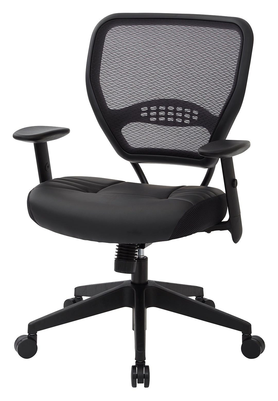 Air Grid® Back and Black Bonded Leather Seat Manager’s Chair with Adjustable
Angled Arms and Angled Nylon Base