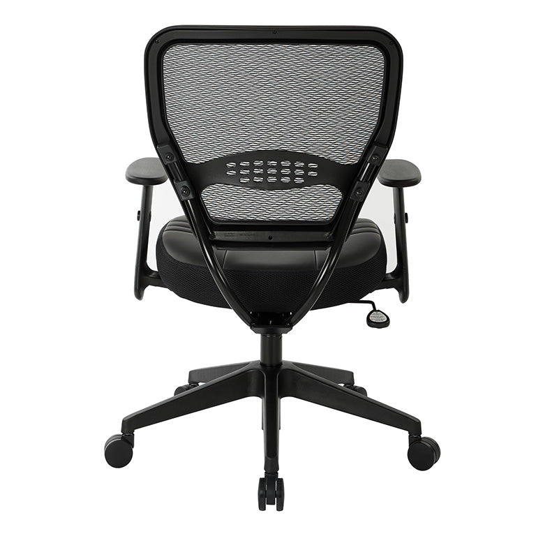Air Grid® Back and Black Bonded Leather Seat Manager’s Chair with Adjustable
Angled Arms and Angled Nylon Base