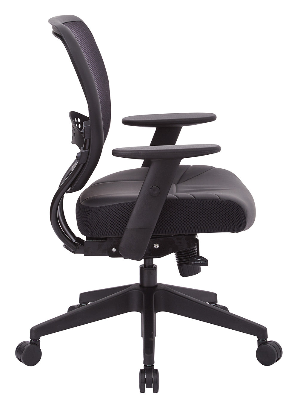 Air Grid® Back and Black Bonded Leather Seat Manager’s Chair with Adjustable
Angled Arms, Seat Slider and Angled Nylon Base