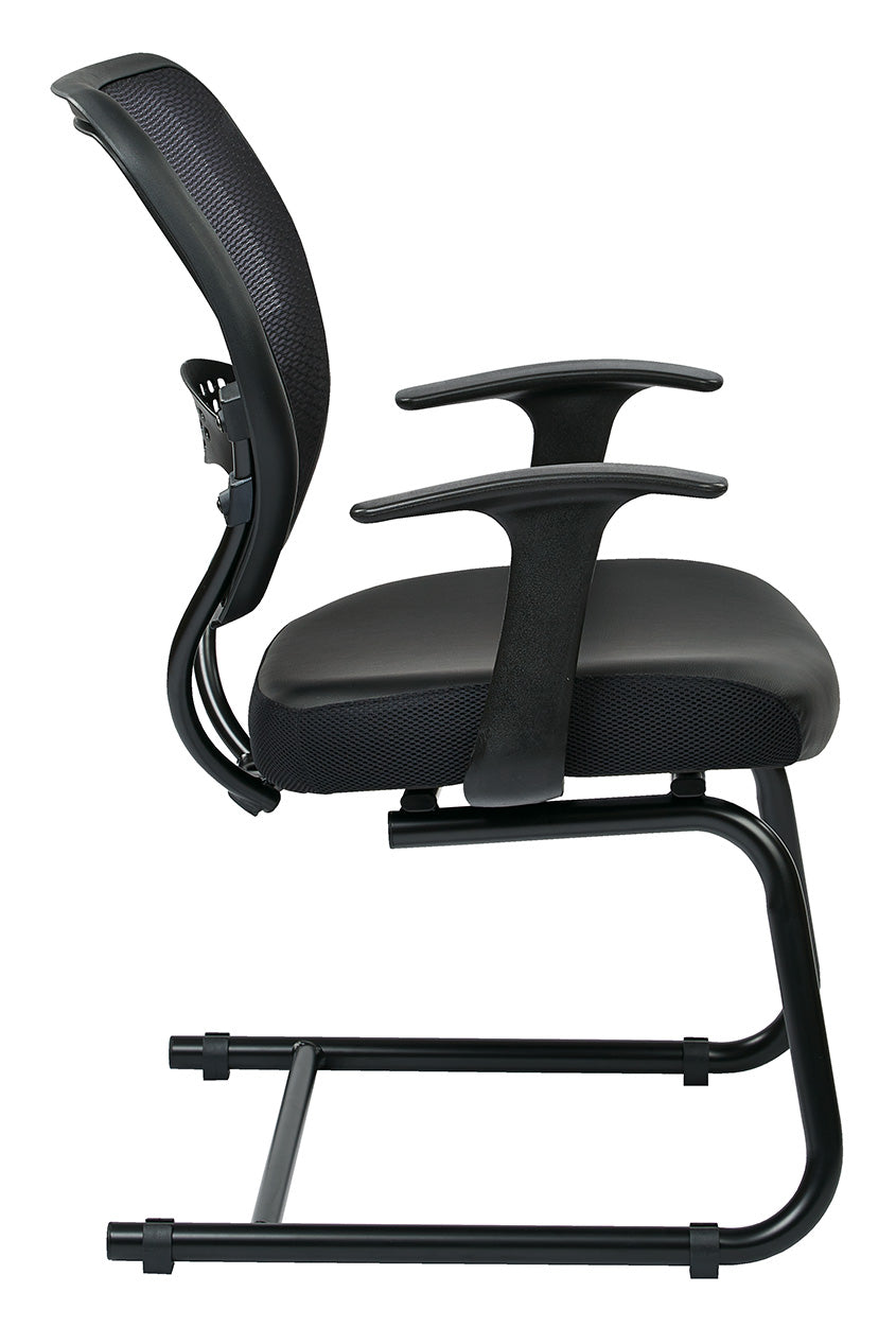 Professional Air Grid® Back Visitor’s Chair with Bonded Leather Seat, Fixed Arms
and Sled Base