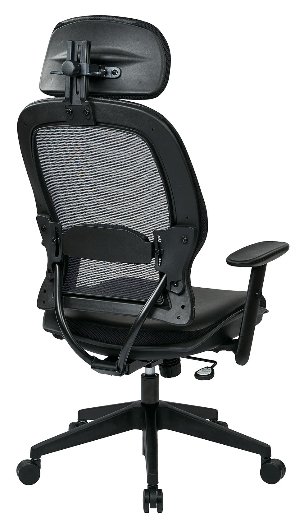 Air Grid® Back and Bonded Leather Seat Manager’s Chair with Adjustable Headrest,
Adjustable Angled Arms, Adjustable Lumbar and Angled Nylon Base