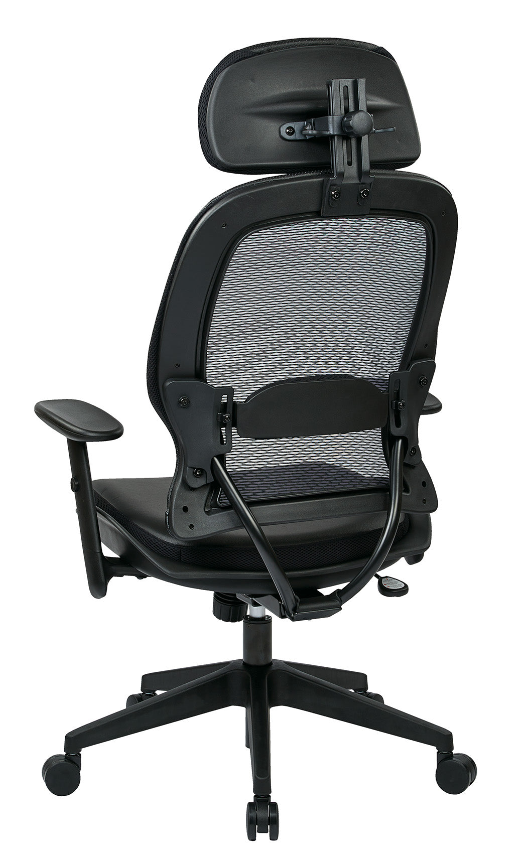 Air Grid® Back and Bonded Leather Seat Manager’s Chair with Adjustable Headrest,
Adjustable Angled Arms, Adjustable Lumbar and Angled Nylon Base