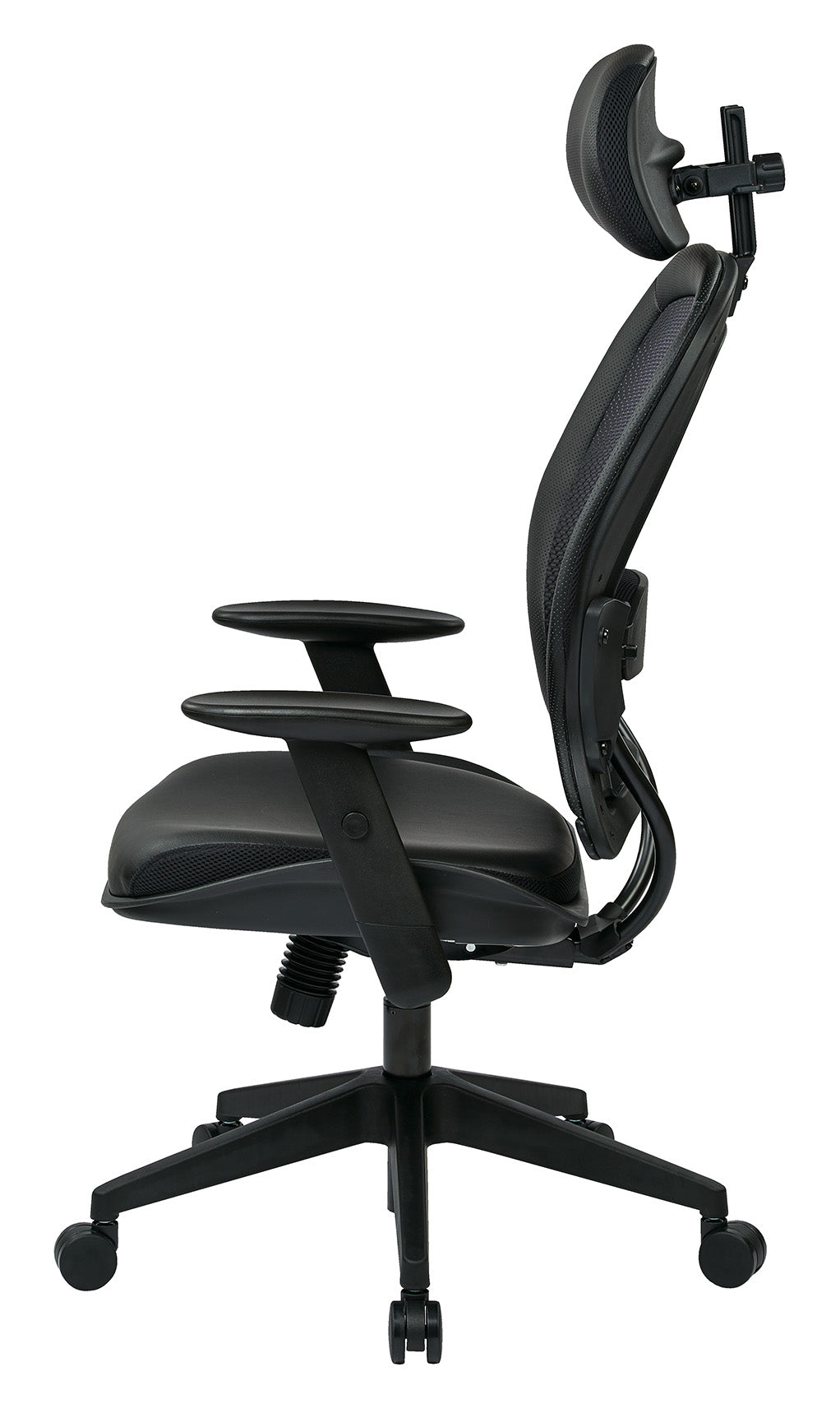 Air Grid® Back and Bonded Leather Seat Manager’s Chair with Adjustable Headrest,
Adjustable Angled Arms, Adjustable Lumbar and Angled Nylon Base