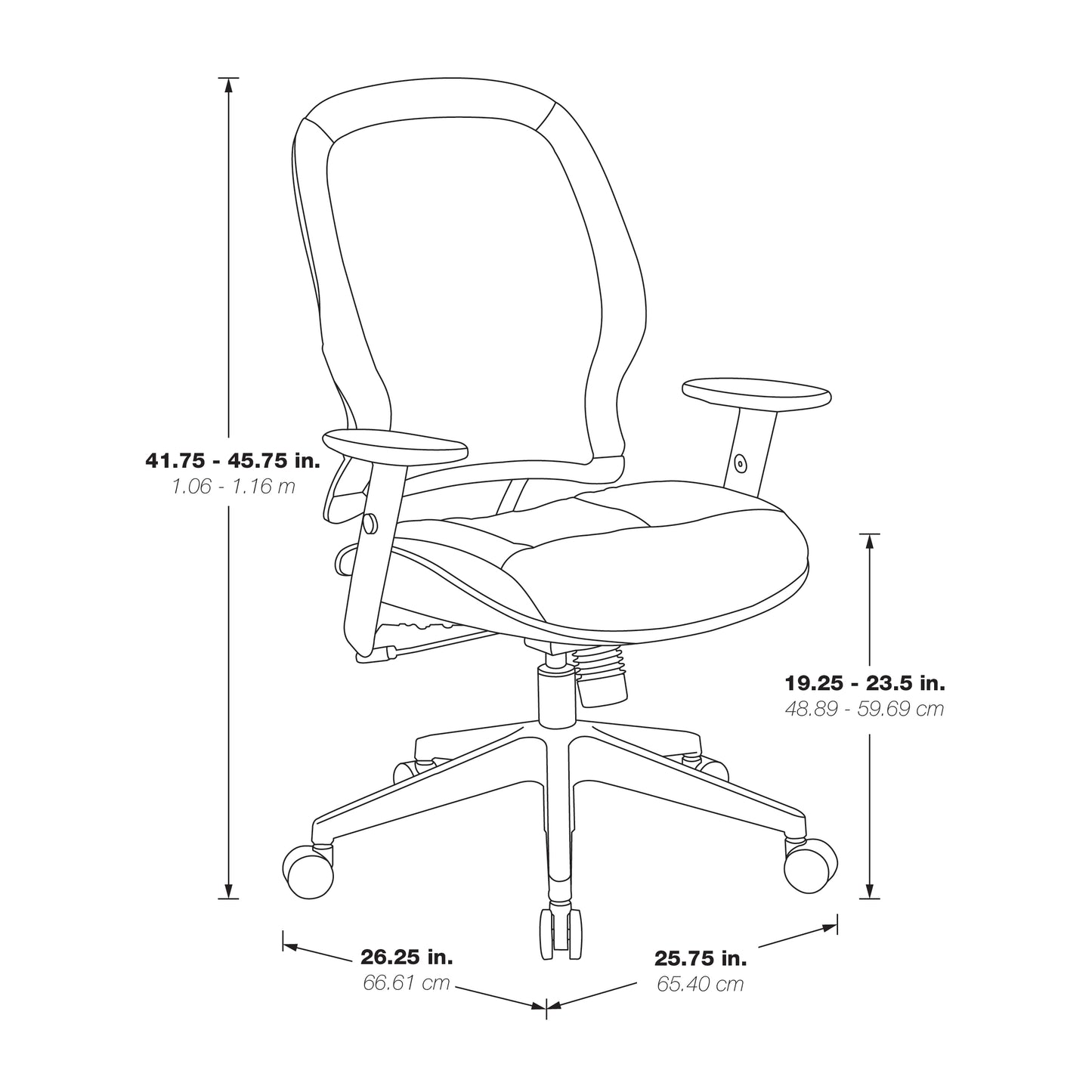 Dark Air Grid® Back and Dillon Silver Ion Technology* Seat Manager’s Chair with
Angled Adjustable Height Arms, Adjustable Lumbar Support and Angled Nylon Base