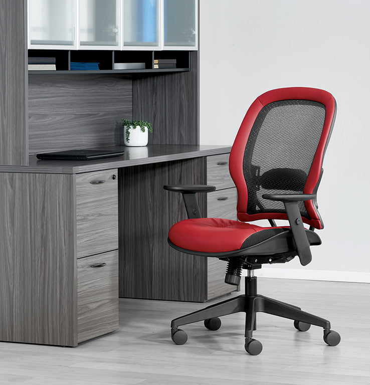 Dark Air Grid® Back and Dillon Silver Ion Technology* Seat Manager’s Chair with
Angled Adjustable Height Arms, Adjustable Lumbar Support and Angled Nylon Base