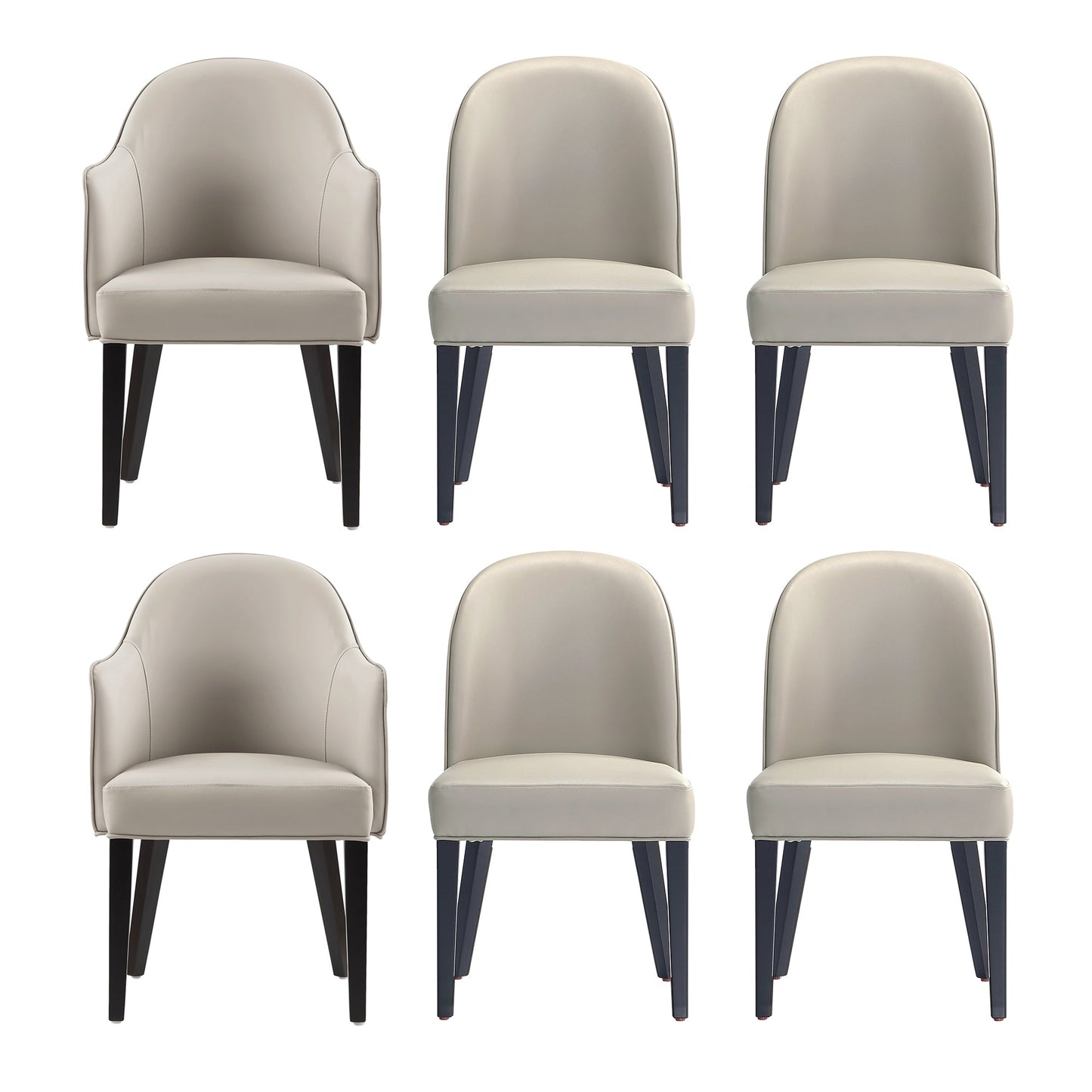 Manhattan Comfort 6-Piece Hillman Dining Chair and Arm Chair