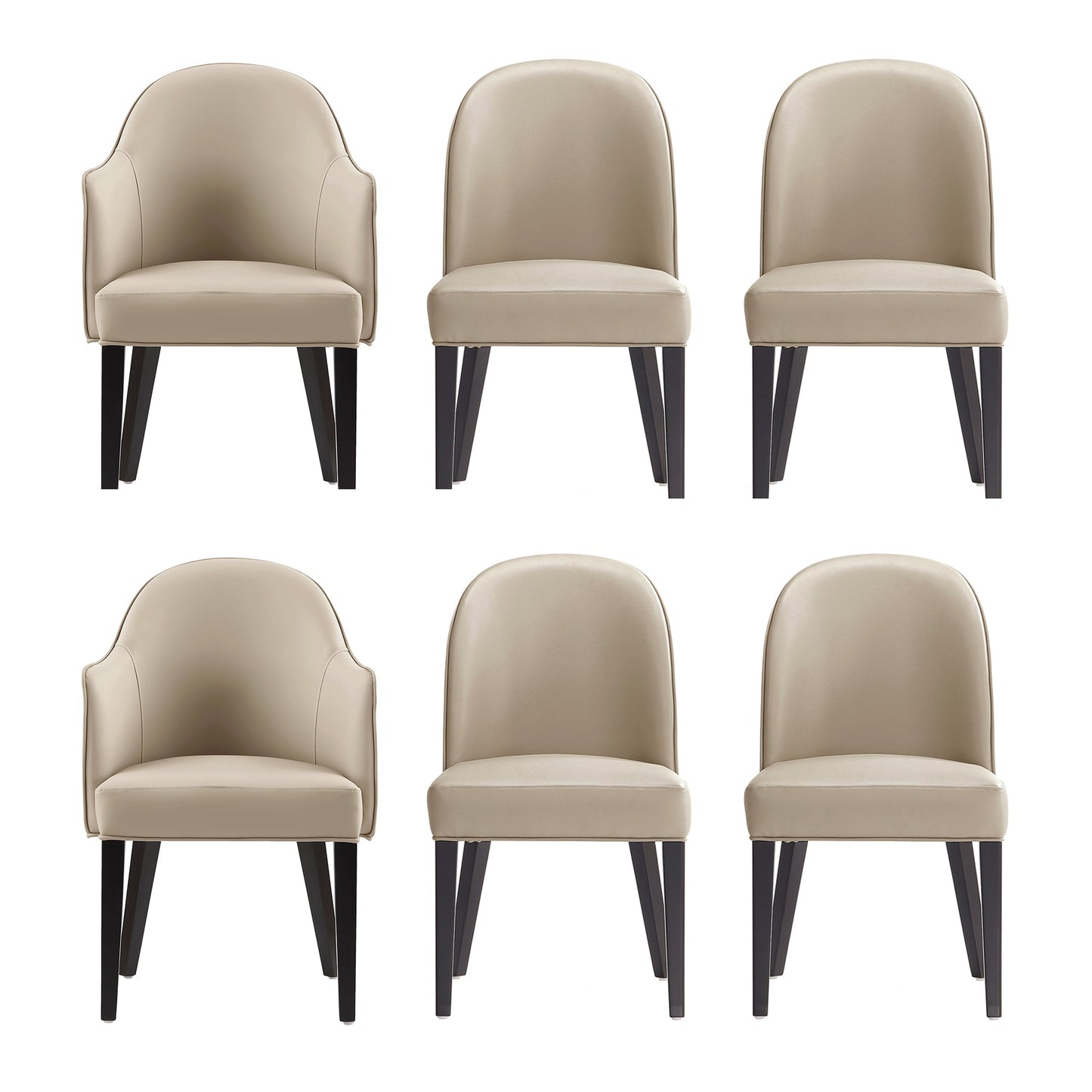 Manhattan Comfort 6-Piece Hillman Dining Chair and Arm Chair