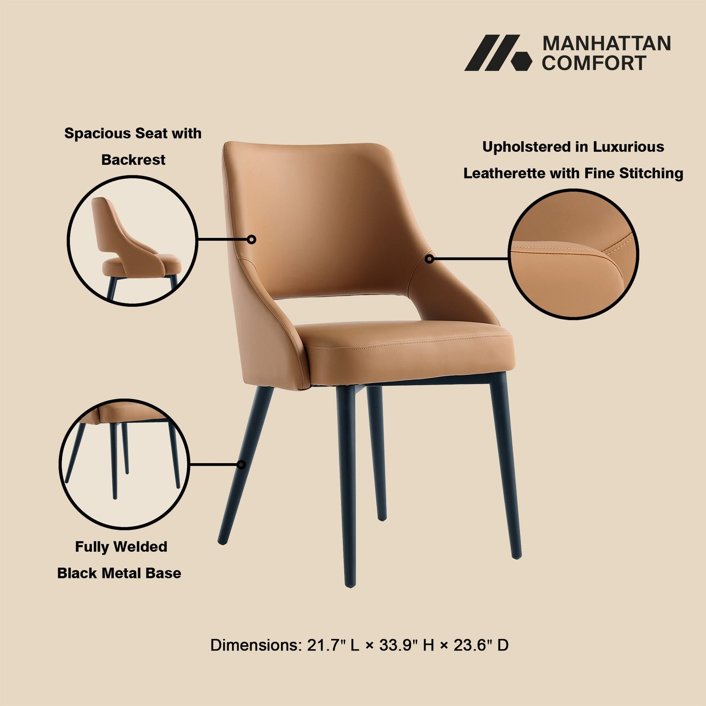 Manhattan Comfort 6-Piece Tremont Dining Chair