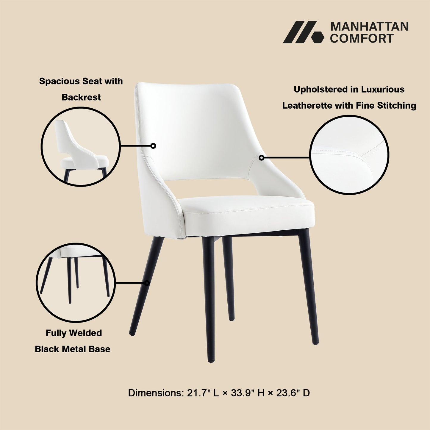 Manhattan Comfort 6-Piece Tremont Dining Chair