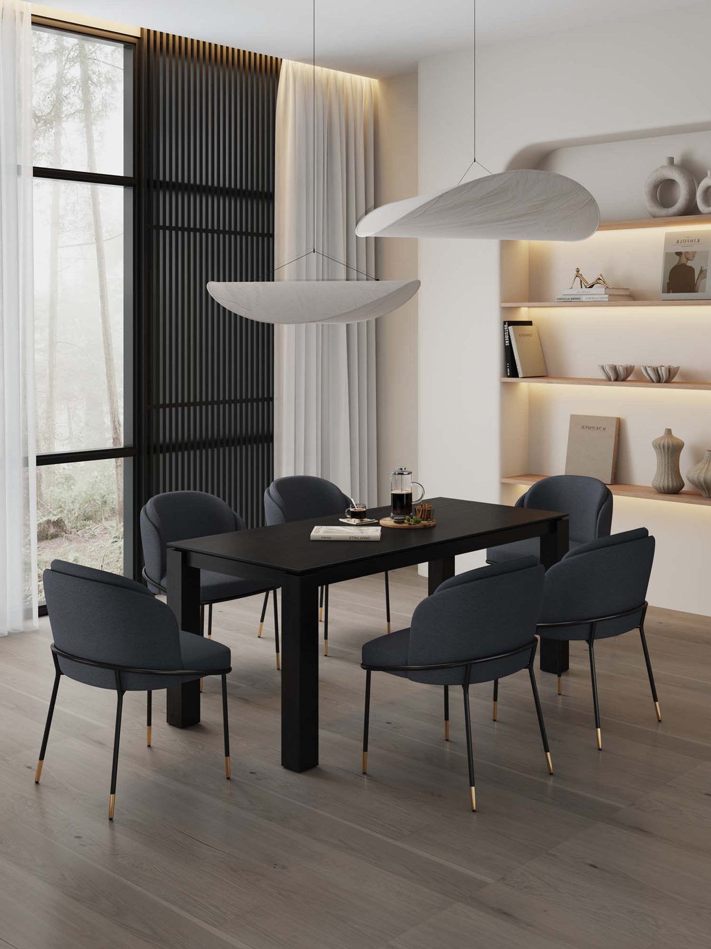 Manhattan Comfort 7-Piece Flor and Rockaway Dining