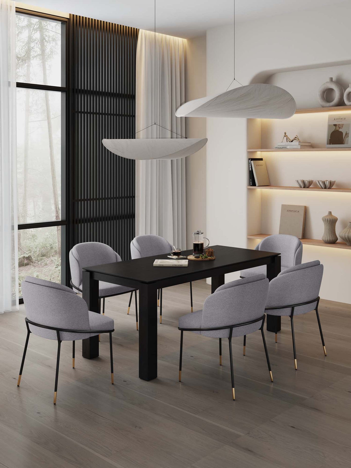 Manhattan Comfort 7-Piece Flor and Rockaway Dining