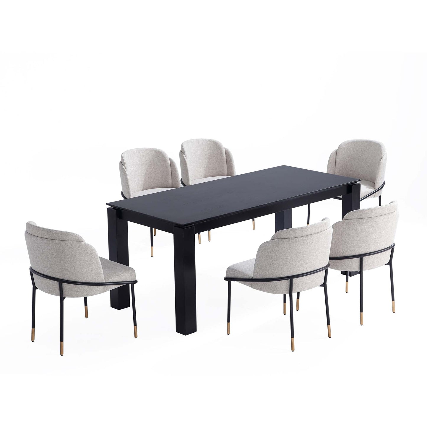 Manhattan Comfort 7-Piece Flor and Rockaway Dining