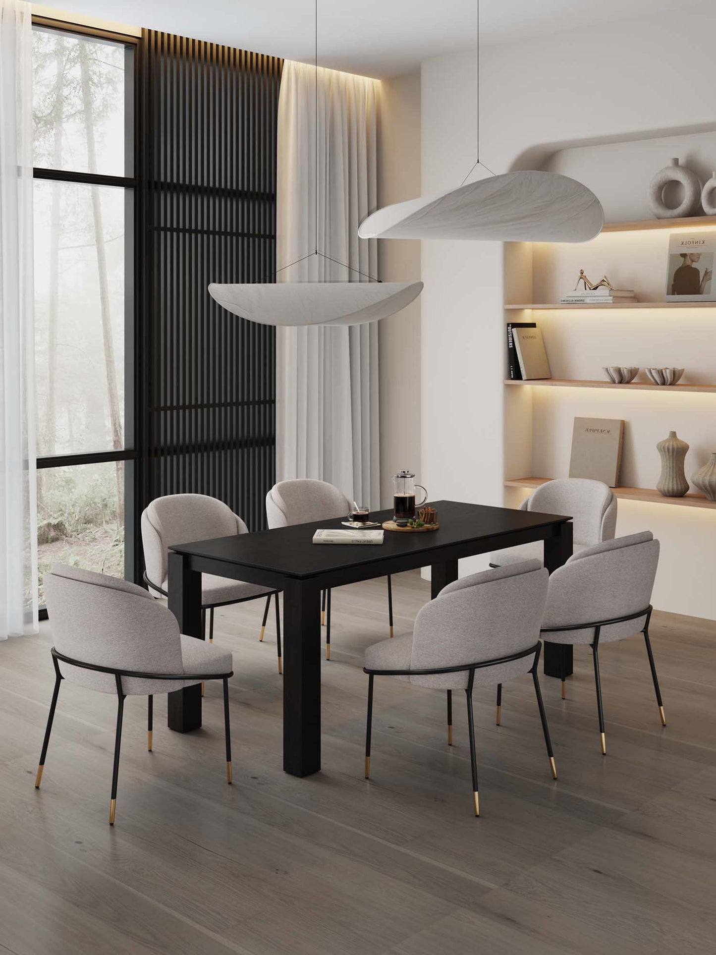 Manhattan Comfort 7-Piece Flor and Rockaway Dining